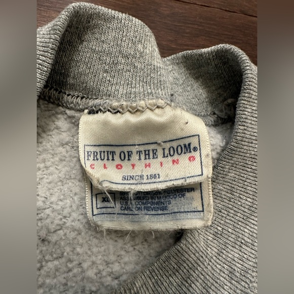 Vintage Men’s Fruit of the Loom Clothing Grey Blank Pullover Sweatshirt- Size XL - Picture 9 of 10